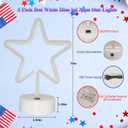 4th of July Decorations Neon Signs, 2 Pack Red White Blue Star LED Neon Lights USB/Battery Powered, Patriotic Lights for Home Tabletop Centerpiece Bedroom Night Light 4th of July Decor