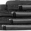Amazon Essentials Ultralight Compression Packing Cubes Packing Organizer Black 4 pack Black