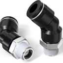 TAILONZ PNEUMATIC Male Elbow 1/4 Inch Tube OD x 1/4 Inch NPT Thread 135 Push to Connect Fittings PL-1/4-N2 (Pack of 10)