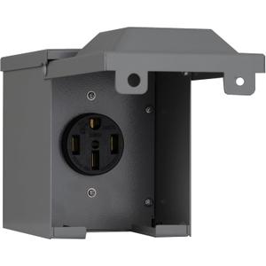 50 Amp RV Power Outlet Box,125/250 Volt NEMA 14-50 Outlet Box,UL Listed,Enclosed Lockable Weatherproof Rv Electrical Outlet Box,for RV Camper Trailer Motorhome