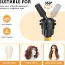 Wig Head Stand 50 Inches, Height Adjustable Tripod Wig Stand, Salon Mannequin Head Stand with Anti-Slip Base for Styling, Wig Display Barber Training, Beauty School (Gold)