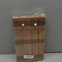 ANDSTAR Set of 8 Pcs Bamboo Placemats with Fabric Border Sushi Rolling Mat Japanese Style Natural Anti-Slip Bamboo Placemats Washable Heat-Resistant Table Mats for Dining Room and KitchenCoffee