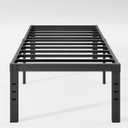 18 Inch Heavy Duty Twin Bed Frames No Box Spring Needed, Metal Platform Bed Frame Twin for Heavy People, Easy Assembly, Noise Free, Black