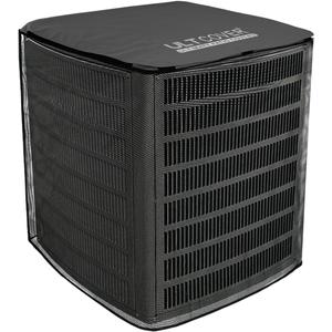 ULTCOVER 2 in 1 Full Mesh with Waterproof Fabric Top Air Conditioner Defender Cover 24W x 24D x 30H inch for Outside AC Units All Seasons Use, Black