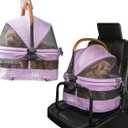 Pet Gear No-Zip View 360 Pet Carrier & Car Seat, 15", Cotton Candy Booster Seat Frame, Mesh Ventilation, Push Button Entry, No Tools Required, For Small Dogs & Cats, Size: 15.5"L x 12.5"W x 15.5"H