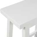 Amazon Basics Solid Wood Saddle-Seat Counter Height Bar Stools for Kitchen Island and Home Bar with Footrest, 29-Inch Height, White, Set of 2