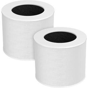 2-Pack Core Mini Air Purifier Replacement Filter Compatible with LEVOIT Core Mini Air Purifier, 3-in-1 True HEPA Filter, High-Efficiency Activated Carbon, Replace Core Mini-RF, White