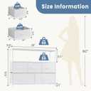 DUMOS TV Stand, Dresser with 5 Fabric Storage Drawers, Media Console Featuring Open Shelf for TV, Compact Entertainment Unit for Bedroom, Living Space, or Dorm Organization, White, 39.4"D x 11.8"W x 31.5"H