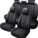 Car Seat Covers Full Set, 5 Seats Front Seat Cover and Back Seat Covers for Cars, Automotive Seat Covers, Leather Waterproof Car Seat Protectors Universal for Cars Brown