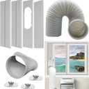 Portable Air Conditioner Window Vent Kit, Adjustable Window Seal Slide Kit Plate for Portable Air Conditioner Kit Sliding Window AC Vent Kit Fit for Exhaust Hose with 5.1"/13cm Diameterr.