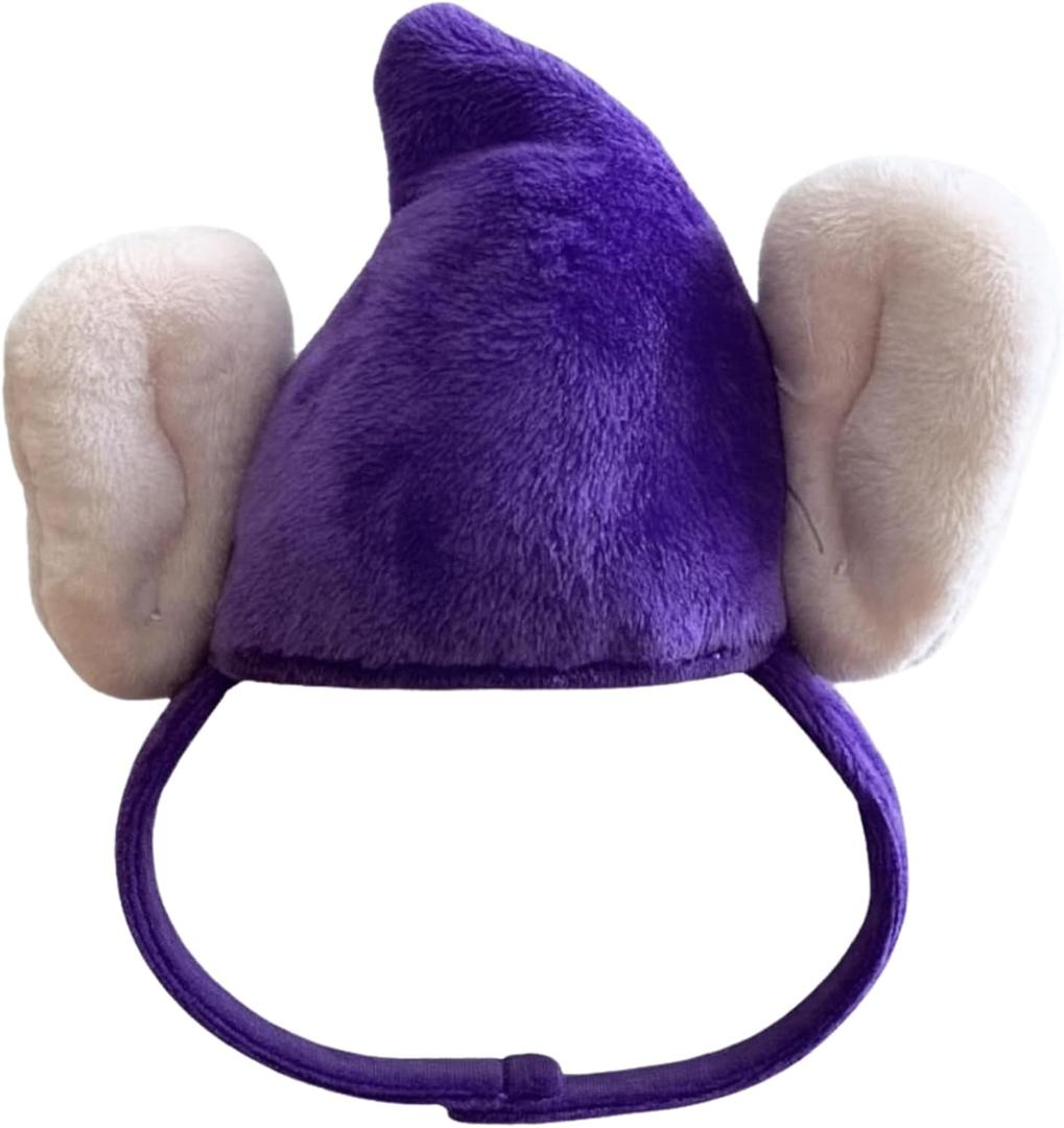 ComfyCamper Purple Dwarfs Hat with Ears Costume for Dogs Gnome Dwarf Cosplay Halloween Costumes, Medium 