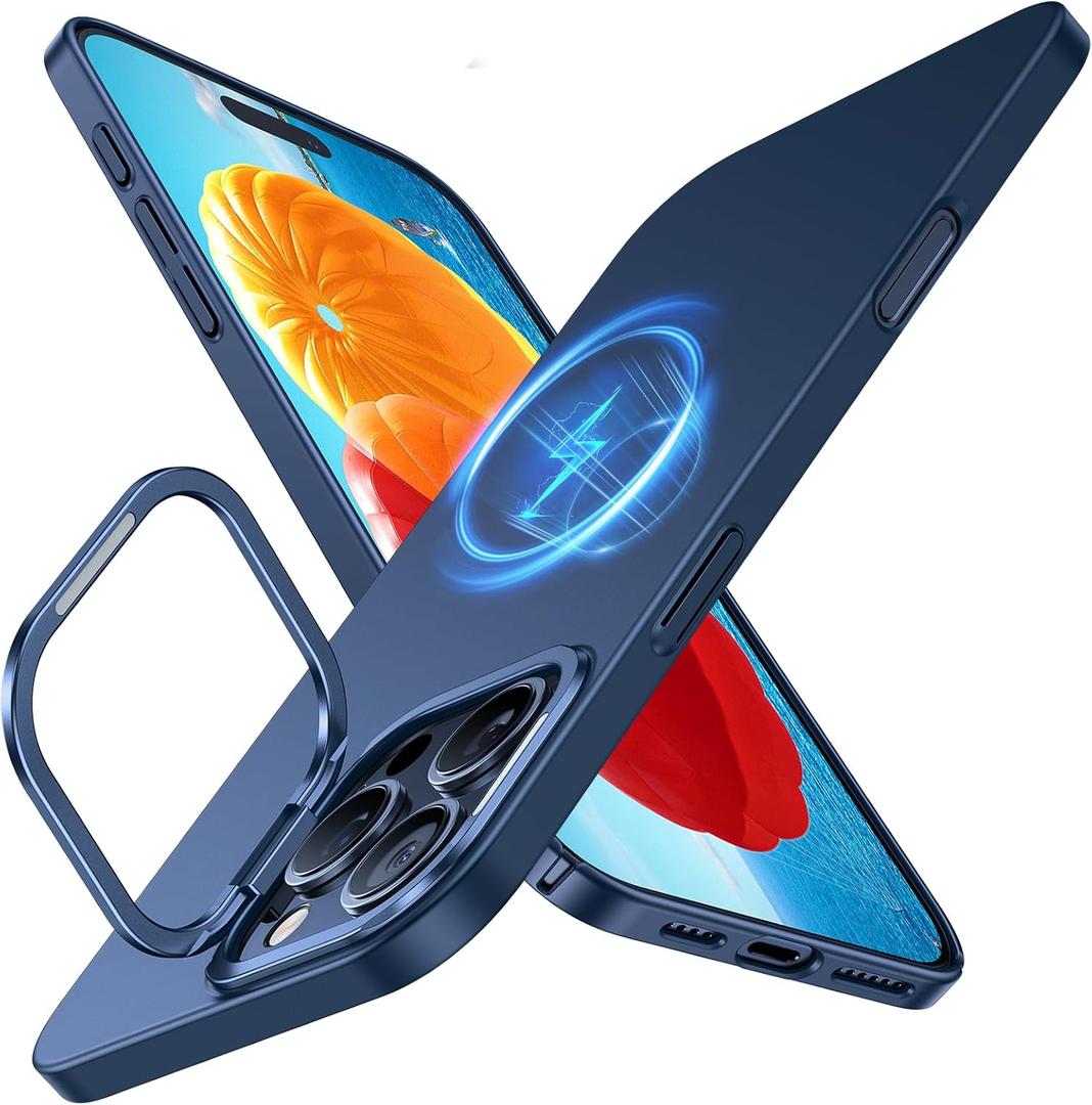 TORRAS Magnetic Slim Fit for iPhone 16 Pro Case with Stand, Compatible with MagSafe, Built-in Stash Stand, Ultra Thin 16 Pro Case, Lightweight Anti-Scratch Matte Hard Phone Case 6.3 inch, Navy Blue TORRAS Magnetic Slim Fit for iPhone 16 Pro Case with Stand, Compatible with MagSafe, Built-in Stash Stand, Ultra Thin 16 Pro Case, Lightweight Anti-Scratch Matte Hard Phone Case 6.3 inch, Navy Blue