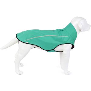 Mile High Life Dog Raincoat, Adjustable Waterproof Reflective Rain Jacket for Small Medium Large Dogs, Lightweight Breathable Pet Rain Coat with Leash Hole (Green,M Chest 26-32")