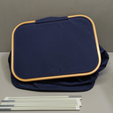 LONBET Laundry Basket with Lid, Made from Breathable Fabric | Aesthetic Clothes Hampers for Laundry with Side Handles & Sturdy Bamboo Frame (26 Gallons - Single, Blue)
