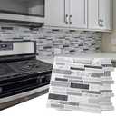 Art3d 10-Sheet Peel and Stick Vinyl Backsplash Wall Tile, 12 x 12 Inch Self Adhesive Stick on Kitchen Backsplash, Gray