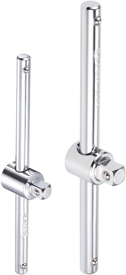 uxcell 1/4" and 3/8" Drive Sliding Wrench Breaker Bar T-Handle Socket Hand Tool 2pcs