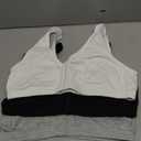 Bestform 5006014 Comfortable Unlined Wireless Cotton Stretch Sports Bra with Front Closure (36, Grey | Black | White)