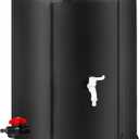 Collapsible Rain Barrel Water Storage Containers-53 Gallon Portable Rainwater Collect System Water Tank to Collect Rainwater from Gutter Downspout Water Catcher with Spigots,FilterOverflow Kits (Black)