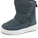 Umerigo Toddler Snow Boots Kids Girls Boys Winter Lightweight Waterproof Warm Fur Lined Boots for Toddler Little Kids (Grey)