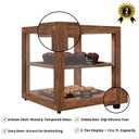 KoolMore 15 in. Dark Wood Countertop Open Back Dry Bakery Display Case, Pastry, Cake and Bread Display with Tempered Glass