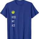 Tennis Ball Kiss My Ace Funny Cute Sports Gift T-Shirt (Blue, XL)