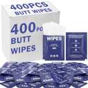 400 Pcs Butt Wet Wipes for Women Individually Wrapped Wipes for Women Man Travel Hand Face Body Cleaning Adults Bathroom Toilet Daily Use(Blue) (1 Count (Pack of 400))