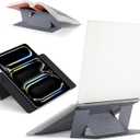 MOFT Invisible Laptop Stand for Desk, Stick-Free Tablet and Computer Stand with Dual-Angle, Foldable&Portable Laptop Riser Holder, Fits 13"+ Tablets & 15"+ Laptops, Space Gray (Non-Adhesive Version)