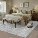 8x10 Area Rugs for Living Room Washable Large Vintage Grey Rugs