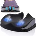 Benazcap Large Seat Cushion for Office Chair Memory Foam Coccyx Pain Relief Cushion Pillow for Back Support Non-Slip Seat Pad for Office Desk, Car Seat, Wheelchair, Sciatica (Black/Grey)