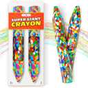 rokt&razo Multicolor Crazy Giant Crayon Pack, 2PC, 8 inches Long, Perfect for Arts and Crafts Projects, Jumbo Crayons, Huge Kids Crayons