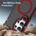 AIGOMARA Magnetic for Samsung Galaxy S25 Ultra Case with Invisible Camera Stand, [Compatible with Magsafe] [Military-Grade Protection] Slim Anti Scratch Protective Case Women Girls 6.9", Black/Red