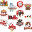 Konohan 12 Pcs Las Vegas Magnets for Refrigerator Metal USA Fridge Magnet Magnetic Las Vegas Souvenirs Gifts USA City Magnetic Refrigerator Stickers, Casino and Iconic Elements