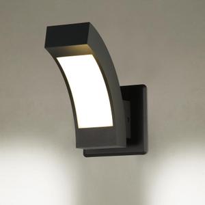 Lustrlach Modern Outdoor Porch Light Fixture Black LED Exterior Wall Sconce IP54 Waterproof Aluminum Wall Mount Lamp for House Patio Garage Front Door,600LM,3000K (1 Pack)