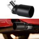 Stainless Steel Car Exhaust Tip, 2.5" to 3.3" Adjustable Vehicle Modification Tail Exhaust Pipe, Chrome-Plated Automotive Finish Tailpipe Decoration Accessories, Universal Fit (Black)