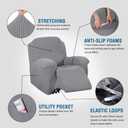 H.VERSAILTEX Super Stretch Recliner Cover Recliner Couch Covers Recliner Chair Cover Form Fitted Non Slip Reclining Slipcovers for Standard Large Recliner, Soft Thick (1 Pack, Dove)