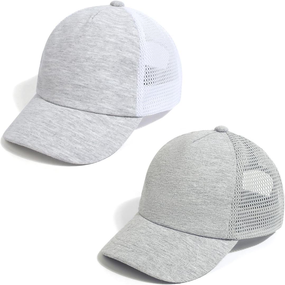 Mesh Toddler Baseball Cap, Adjustable Breathable Sun Hat for Kids | Breathable mesh back, soft cotton polyester fabric, rear adjustable closure, sizes 0-8T for daily outdoor wear