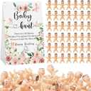 101 Pcs Baby Shower Games Include Paperboard Baby Hunt Sign 100 Mini Plastic Babies Tabletop Sign Tiny Babies Funny Prizes for Gender Reveal Party Favors(Pink,Flowers)