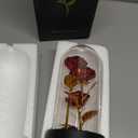 Rose in Glass Dome with LED Lights in Gift Box — Mothers Day Gifts for Mom Grandma, Birthday Gifts for Women, Lighted Glass Rose — Romantic Forever Flowers, Battery Powered Home Decoration (Red)