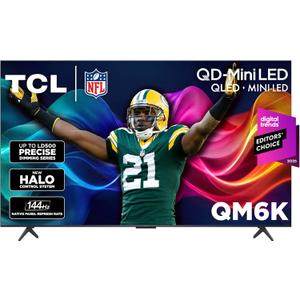 TCL 65 Inch QM6K Series QLED Mini LED 4K HDR Smart Google TV, 65QM6K, 144Hz