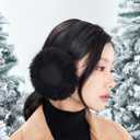 Yedilen Winter Ear Warmers for Women Warm Outdoor Foldable Earmuffs Cute Faux Fur Ear Muffs for Girls (Black)