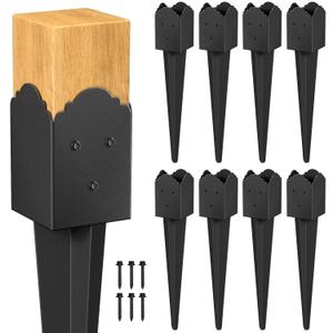 8 Pack 31.5"x4"x4" Heavy Duty Fence Post Anchor Ground Spike (S6)
