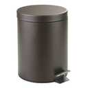 iDesign 44211EU Metal Step Trash Can with Lid, 5 Liter Waste Basket Bin with Insert for Bathroom, Kitchen, Office, 8" x 8" x 11", Bronze