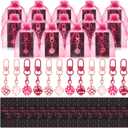 Equsion 12 Sets Dice Keychains with Cards Bags Casino Night Party Decorations Favors Bulk for Carnival Supplies