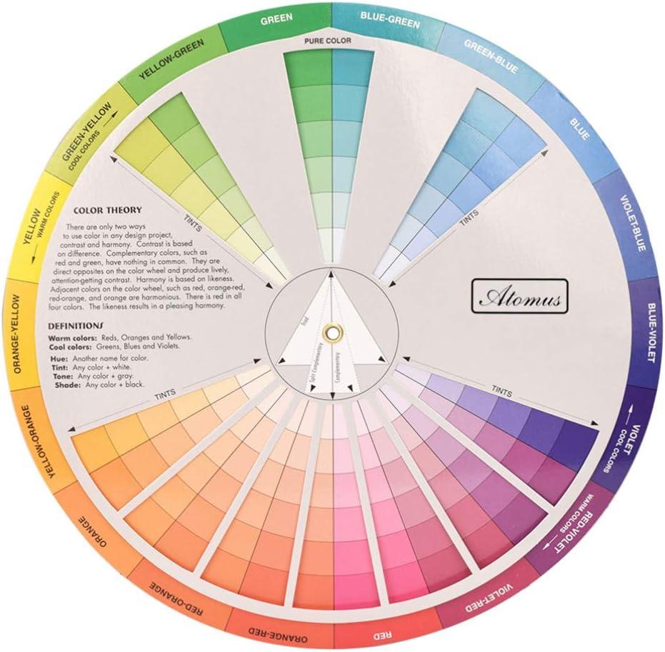 HEALIFTY Color Wheel Small Color Mixing Guide Standard Color Learning Board for Painting Drawing Adult coloring