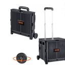 VEVOR Foldable Utility Cart, 80 lbs Load Capacity, Folding Portable Rolling Crate Handcart with Durable Heavy Duty Telescoping Handle and 2 Wheels for Travel Shopping Moving Luggage Office Use, Black