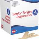 Dynarex Tongue Depressors Wood, Senior 6", Non-Sterile, with Precision Cut and Polished Smooth Edges, for Medical Uses, 1 Box of 500 Tongue Depressors