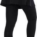 ANIVIVO Women Tennis Skirted Leggings with Pockets, Capris Yoga Leggings with Skirts&Tennis Pickleball Clothing (Medium)