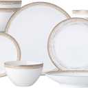 Noritake Raylan 30-Piece Dinnerware Set, Service for 6, Gold/Platinum