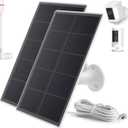 Ring Camera Solar Panel Charger, Compatible with Stick Up Cam Battery, Ring Spotlight Plus/Pro, Waterproof 4w6v (White 2Pack)