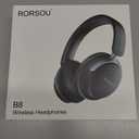 RORSOU B8 Bluetooth Headphones Over Ear, 6 EQ Music Modes and 50H Playtime Deep Bass Wireless Headphones with Mic, Lightweight Folding HiFi Stereo Headset for iPad/Travel/Tablet/PC/Home Space Black